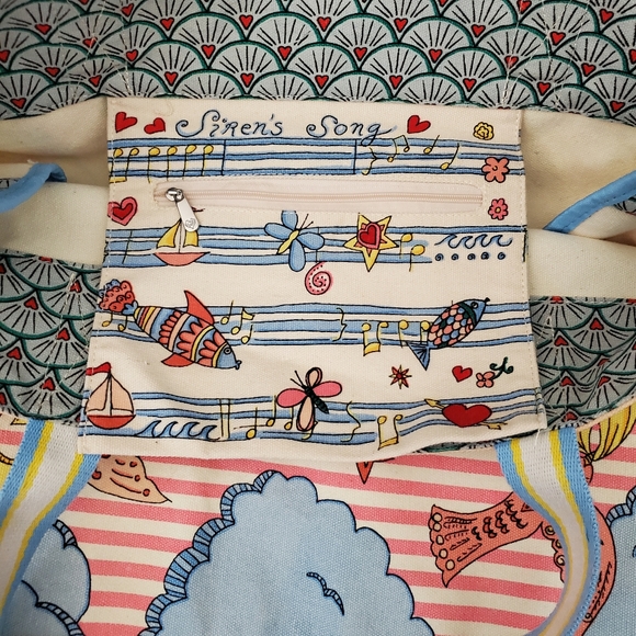 Brighton Colorful Siren's Song Canvas Mermaid Artistic Tote Bag - Picture 10 of 13